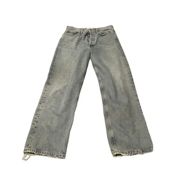 Agolde 90s Crop Jeans Echo Blue High Rise Denim Light Wash 27 - Picture 2 of 9